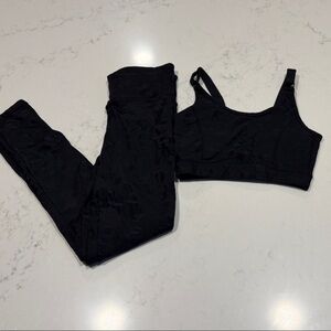Women's Black Camo Workout Set